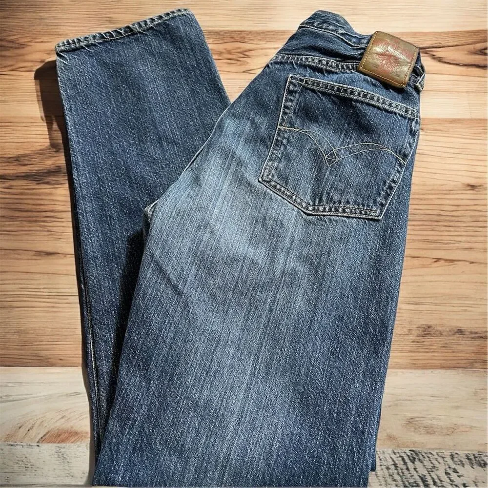 Vintage 80s Replay Blue Denim Straight Leg Button Fly 5 Pocket High Rise Jeans